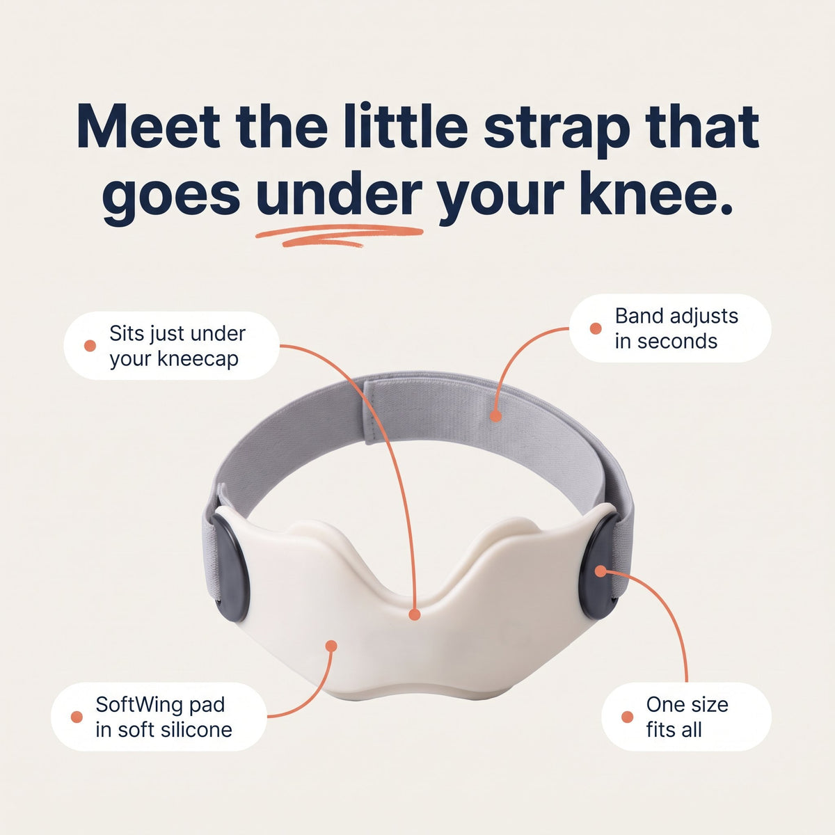 What Bendio is: a soft silicone pad on an elastic band